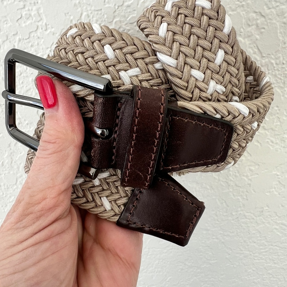 Mens Buckle and leather braided belt size 38  A09/00